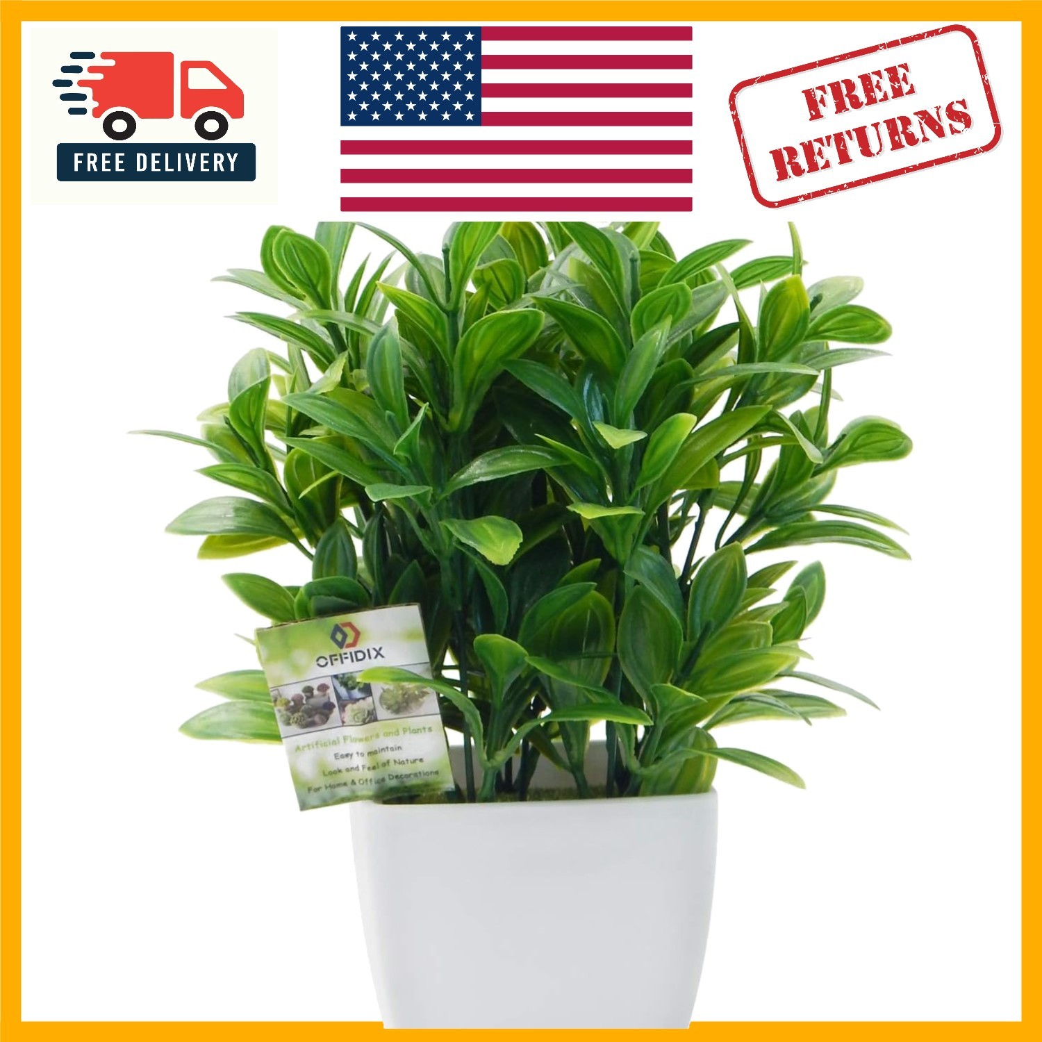 Versatile Faux Eucalyptus with White Vase – Ideal for Gift & Decoration