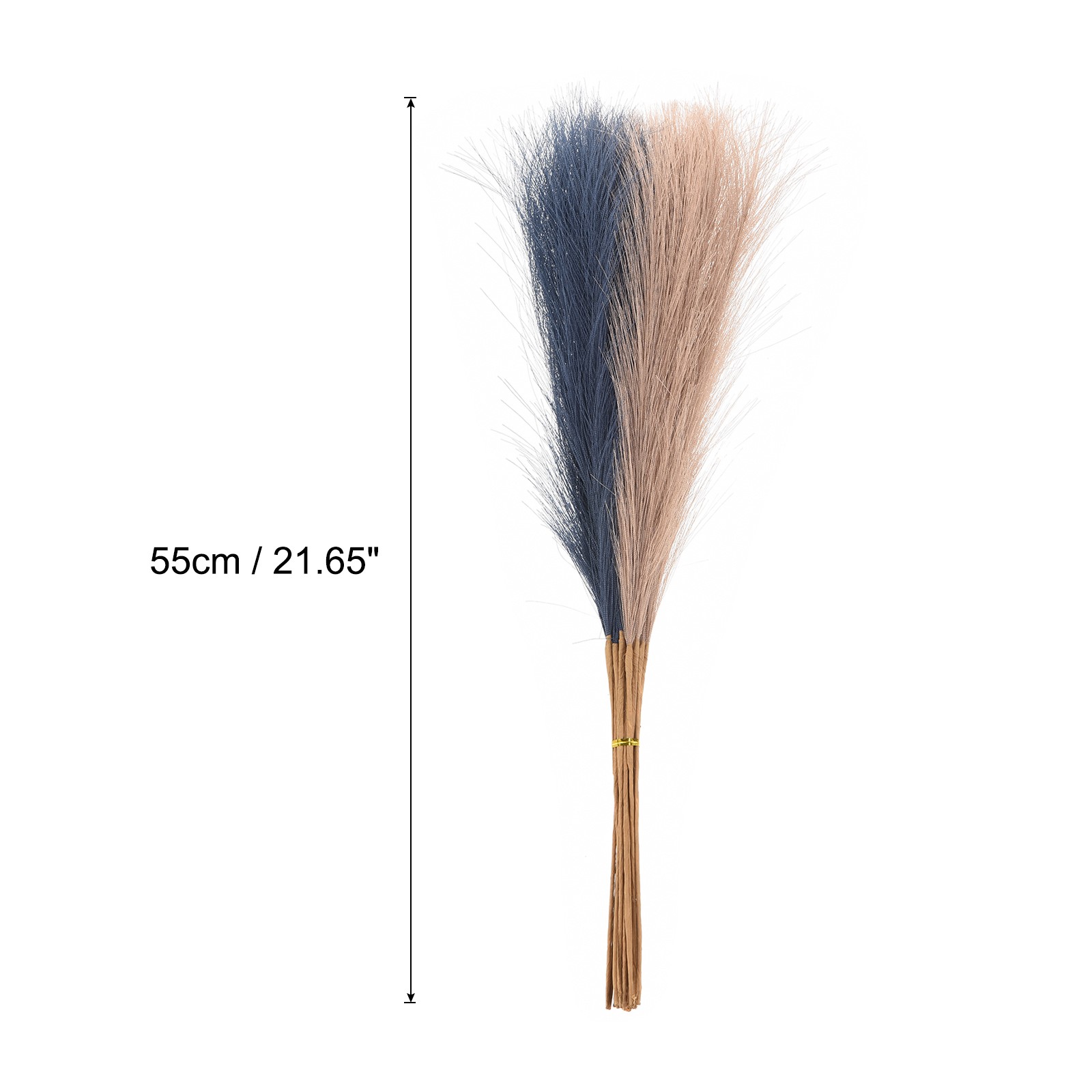 20 x Faux Pampas Grass,21″/55cm Fake Pampas Grass Decor,Dark Blue/Brown
