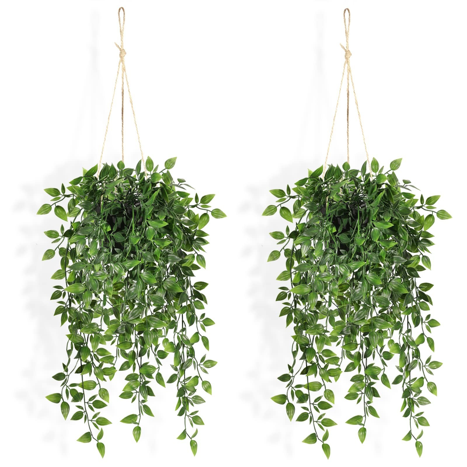 2 Pack Faux Hanging Plants – Artificial Greenery Vines for Home Decor, Indoor Po