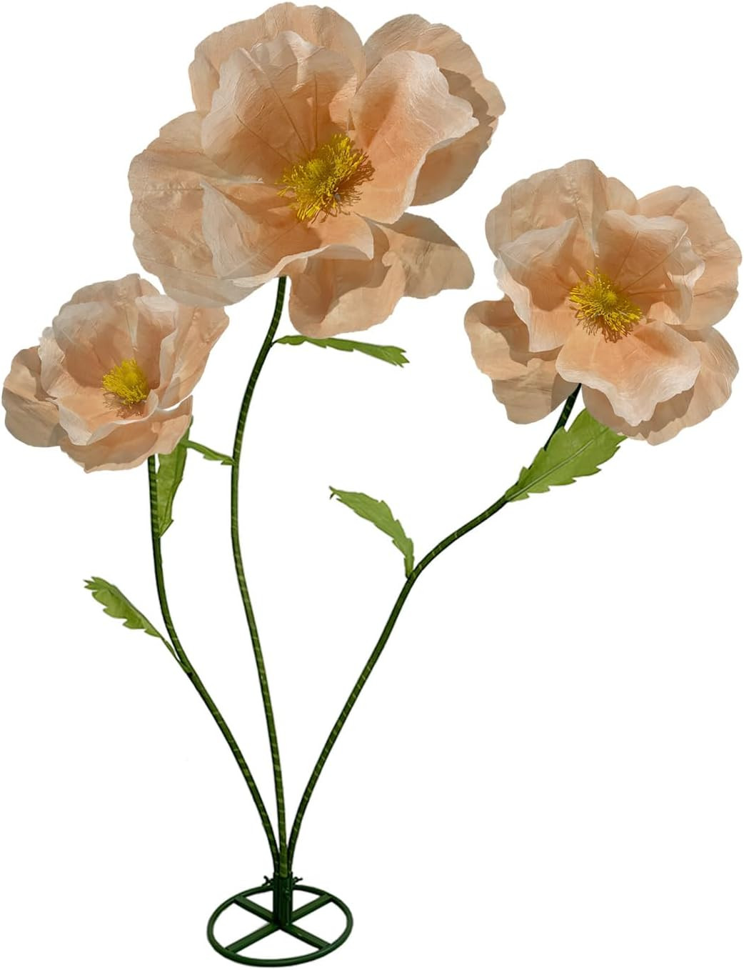 Large Giant Artificial Flowers – 3Pcs Light Orange Decor for Events & Parties