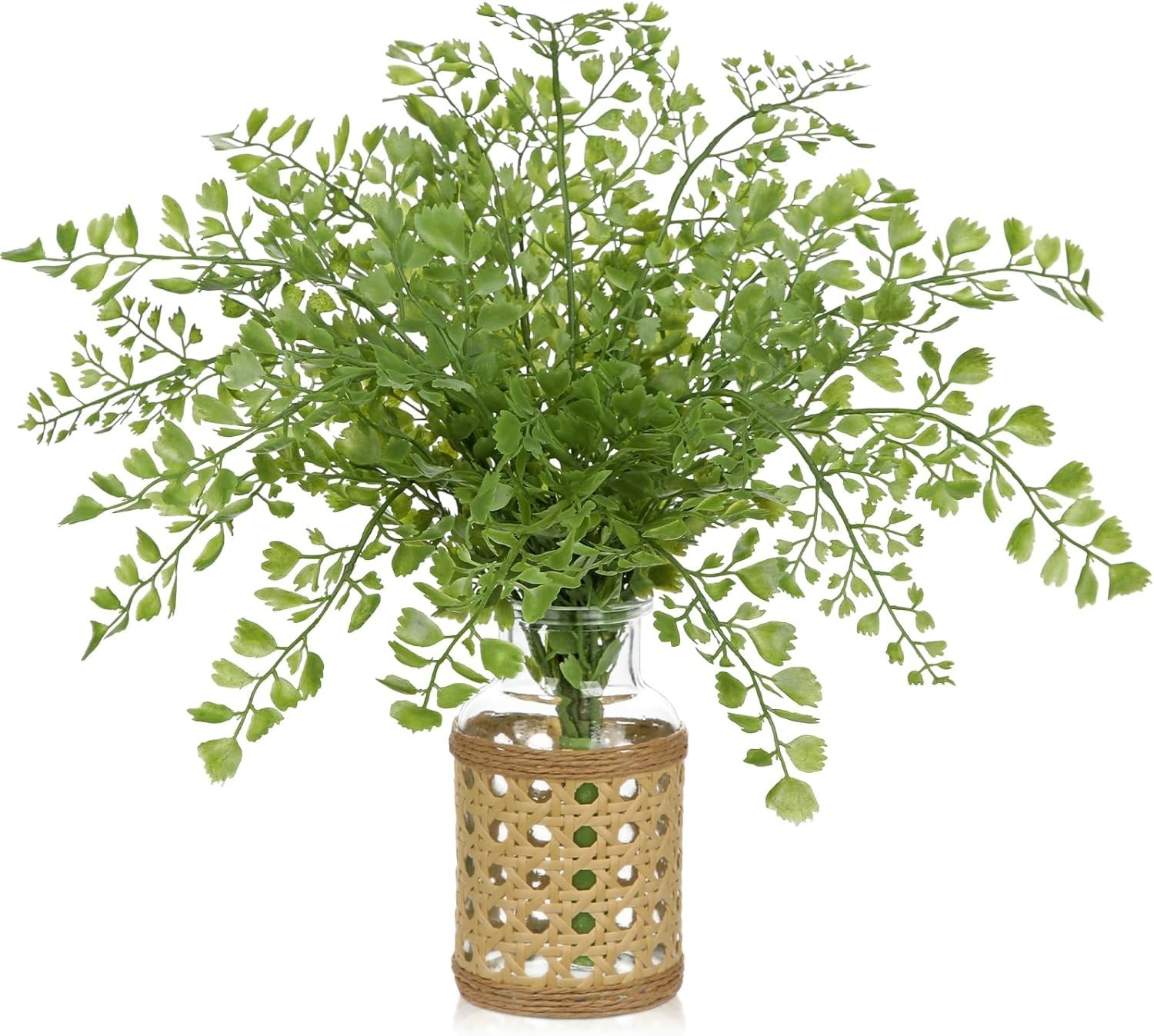 Elegant Artificial Fern in Mini Glass Vase – Perfect for Home Decor Centerpieces