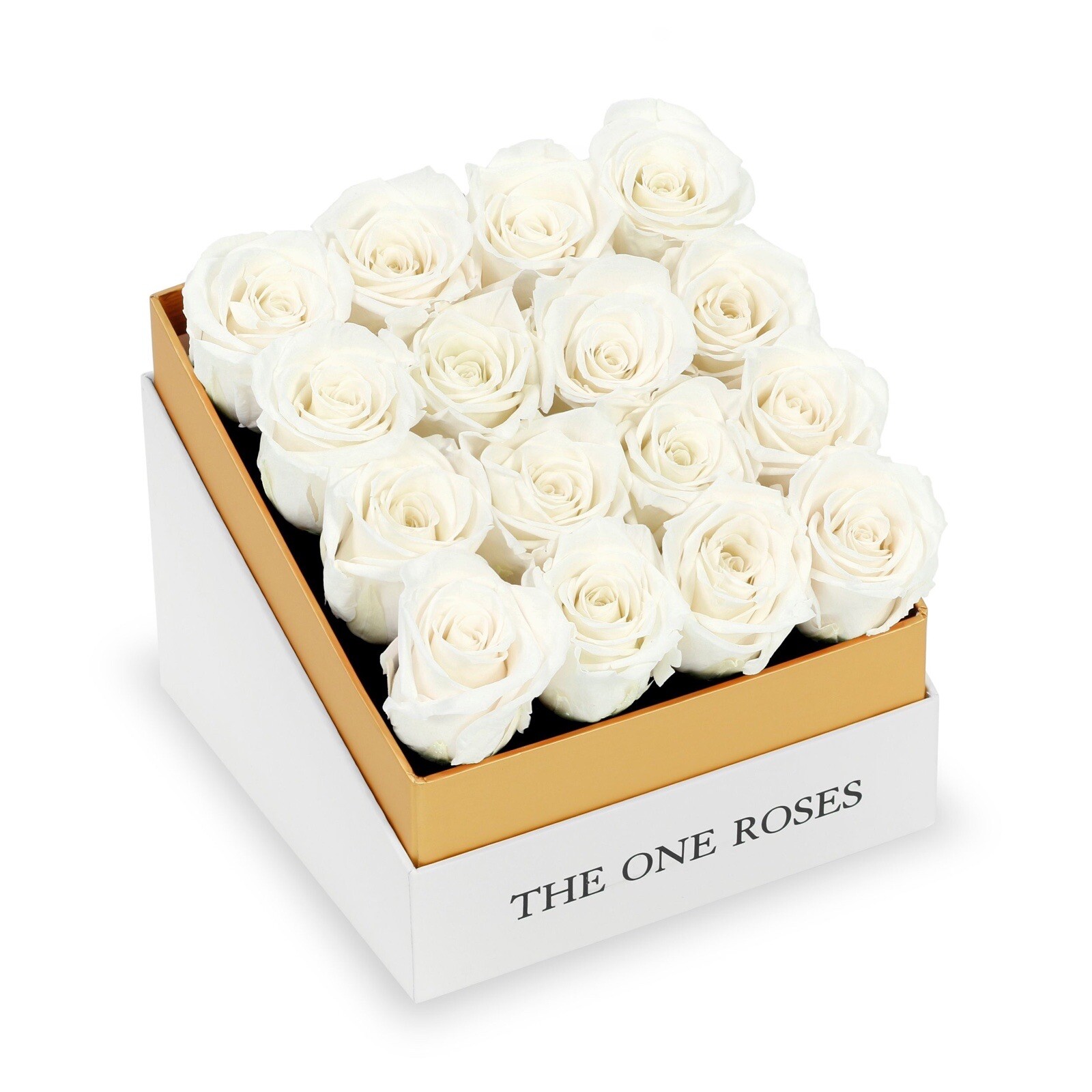 Coffee Table Black Square Box – With Real Long Lasting Preserved Roses