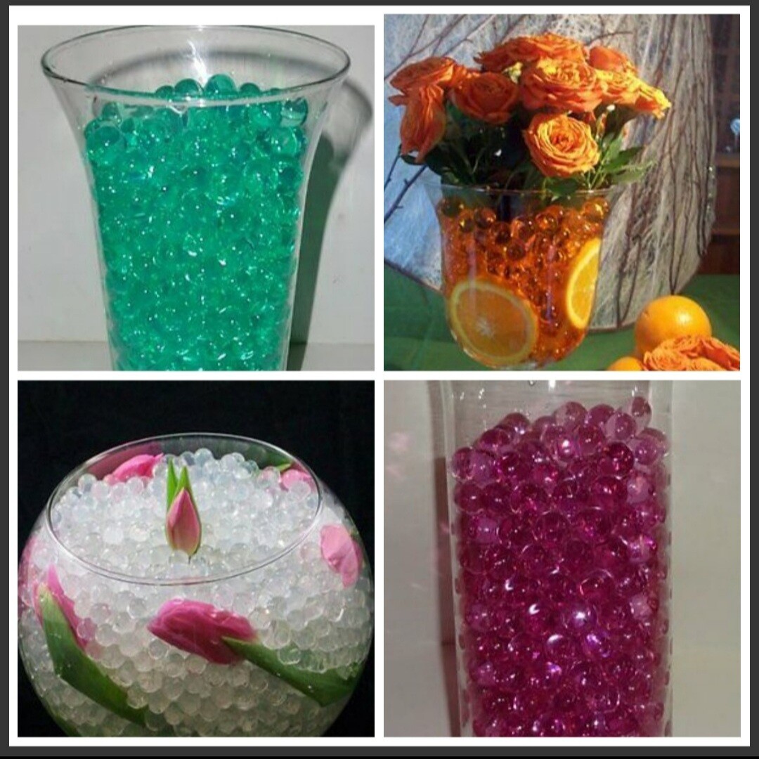 water growing gel beads reduce watering plants flowers – vase filler – 30 colors