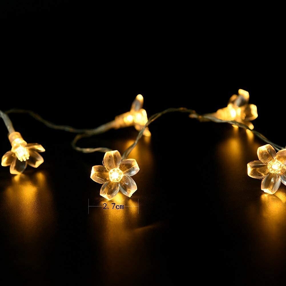 Silicone Flower 16 LED String Fairy Lights Outdoor &Indoor for Home Decoration 1