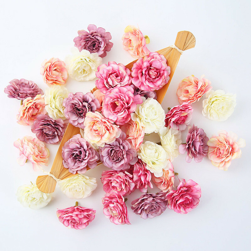 Rose Heads Bulk 10Pcs Party Artificial Wedding Flower Silk Decor Craft