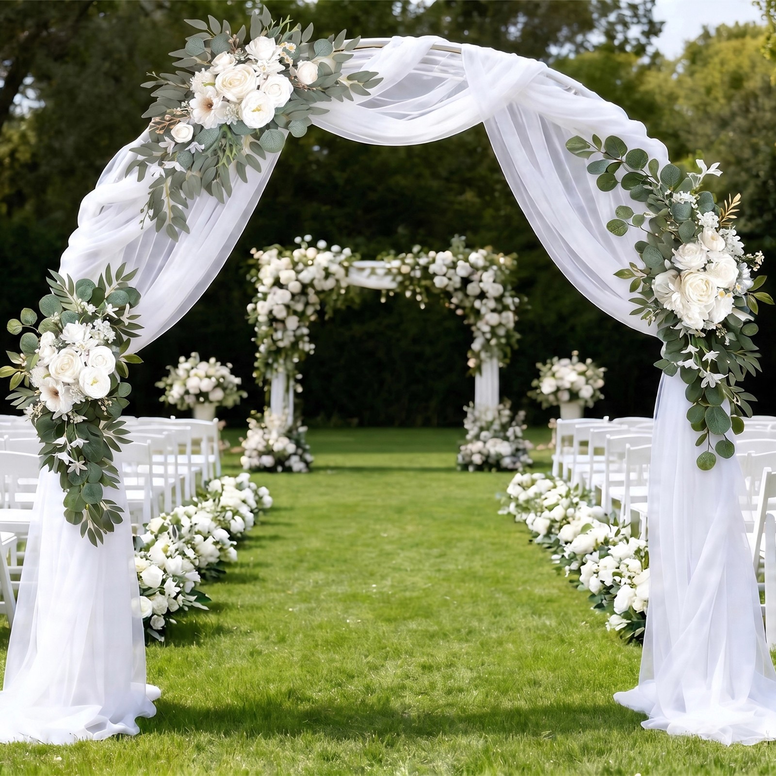 Wedding Arch Flowers Set of 4 for Wedding Welcome Sign Artificial Wedding Flower