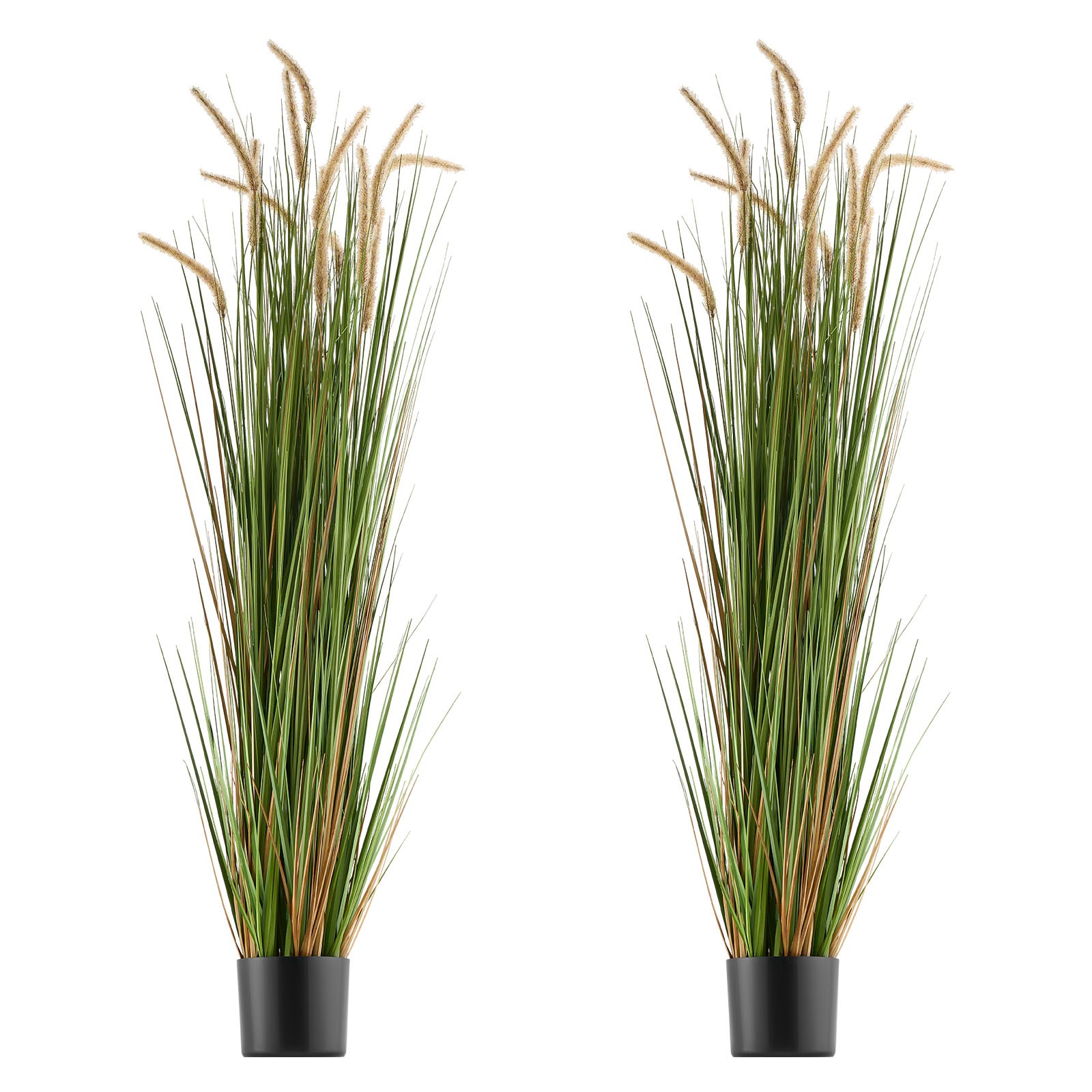 Uimoso Artificial Horsetail Reed Grass in Pot, 59-Inch, 2-Pack, Green