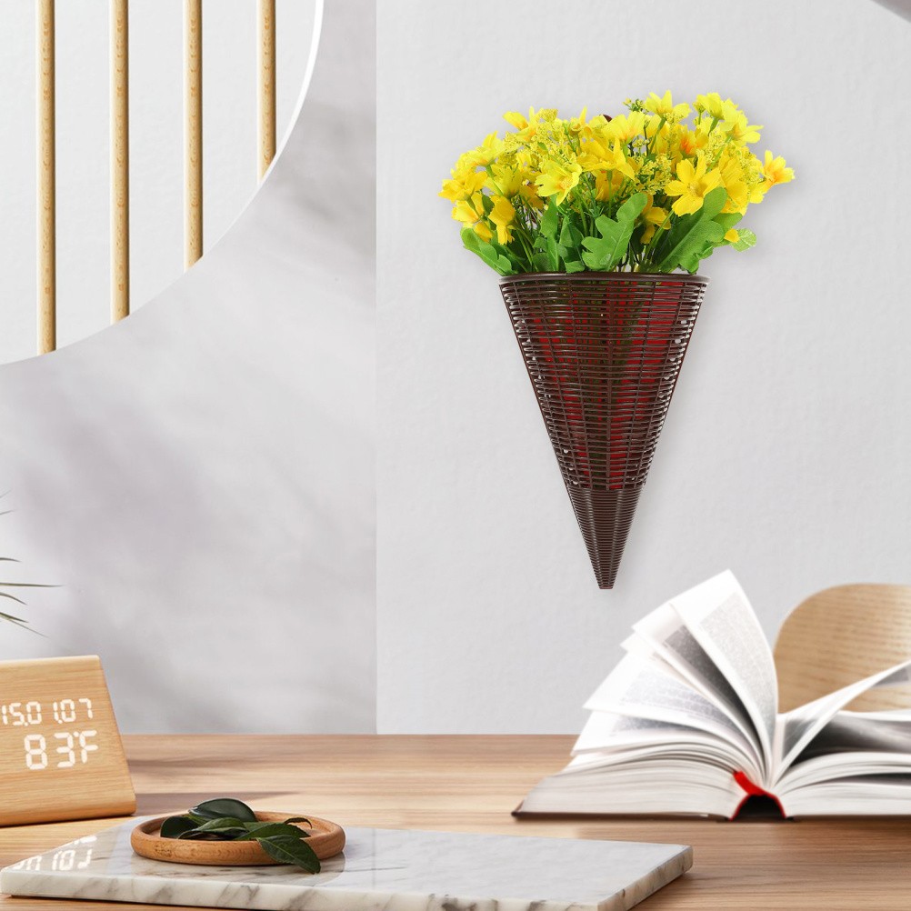 Hanging Basket Faux Flowers Wall Decor Artificial Door Fake Baskets