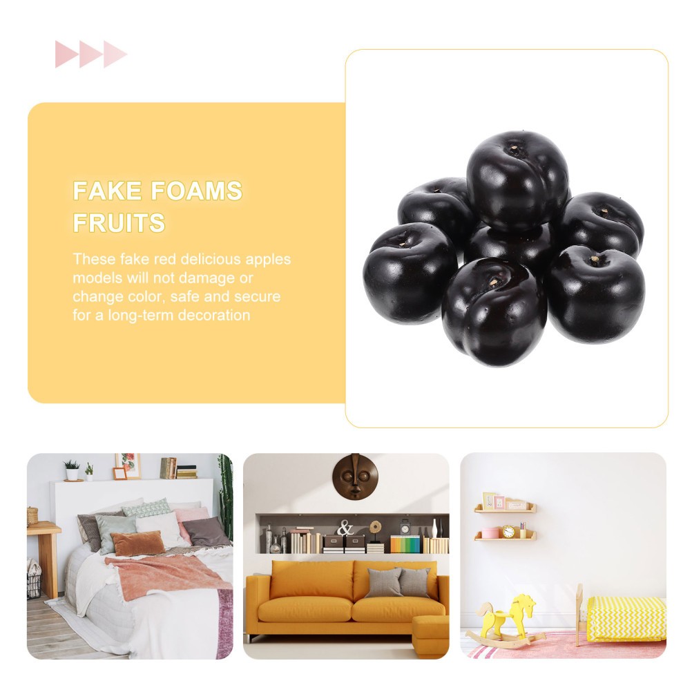8pcs Fake Plum Photography Props Artificial Plum Lifelike Fruit Decorations