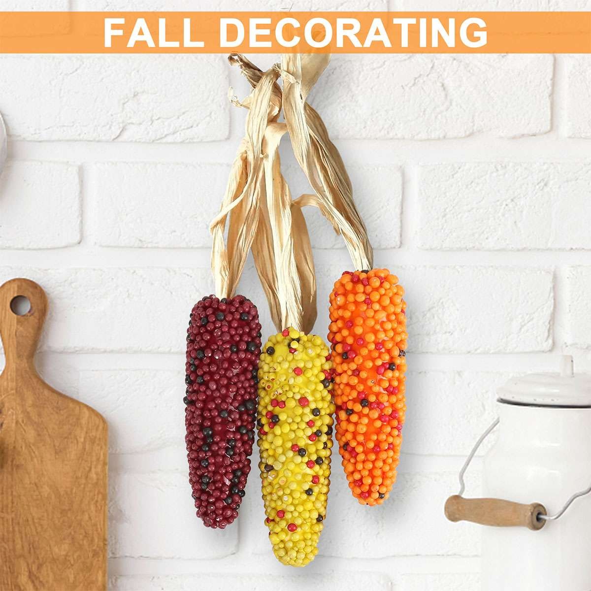 1/3/6/9PC Artificial Indian Ornamental Corn Rainbow Vegetable Home Yard Decor