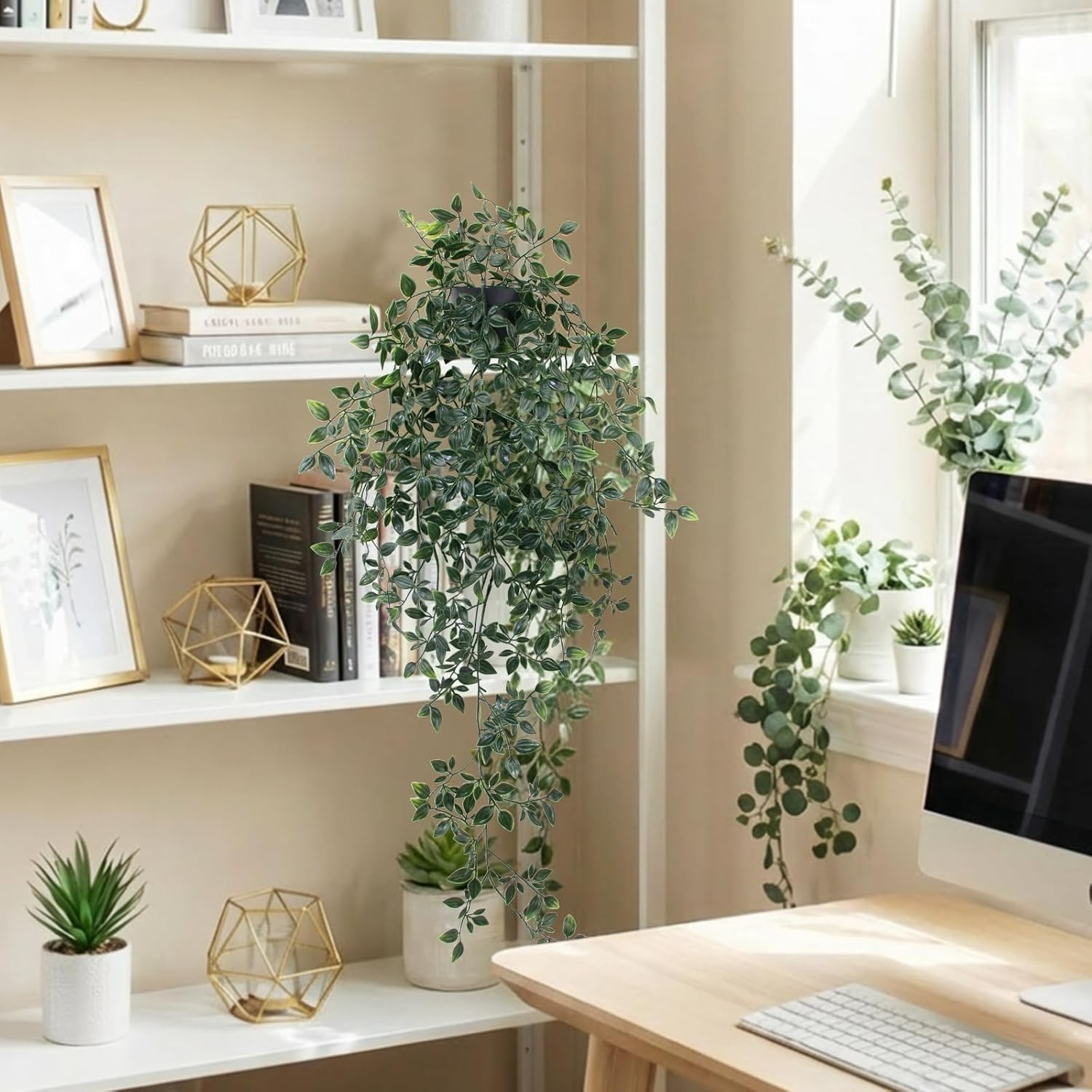 Space-Saving 28.7-in Artificial Hanging Plant – Perfect for Any Room Decor