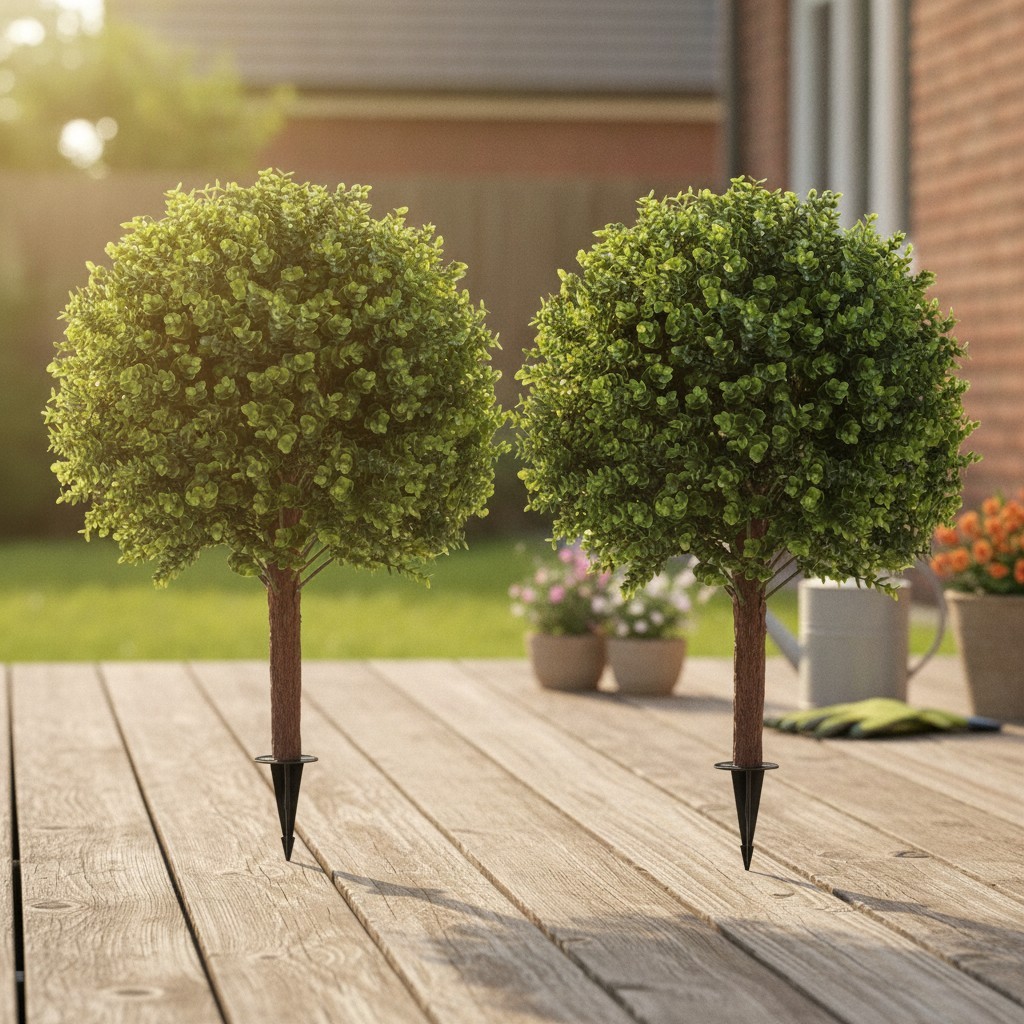 2 Pack UV Resistant Artificial Eucalyptus Boxwood Plants Outdoor | Ultra Real…