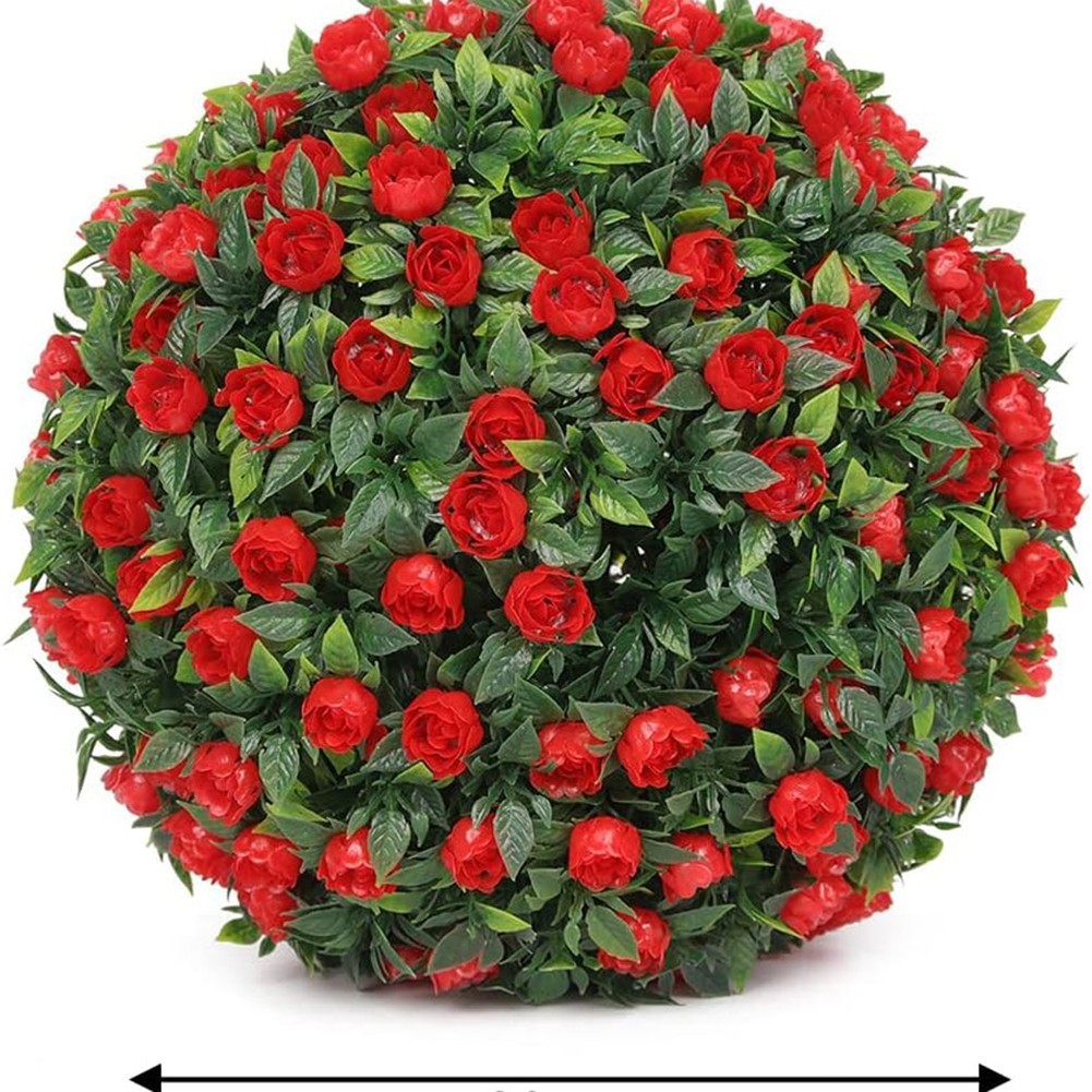 Set of 2 Faux Plant Balls Artificial Flower Balls 25cm for Hanging Decoration