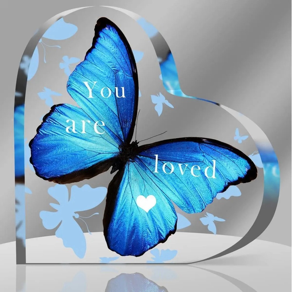 3PCS Acrylic Butterfly Heart Shaped Women’S Gift Desktop Decoration 4678