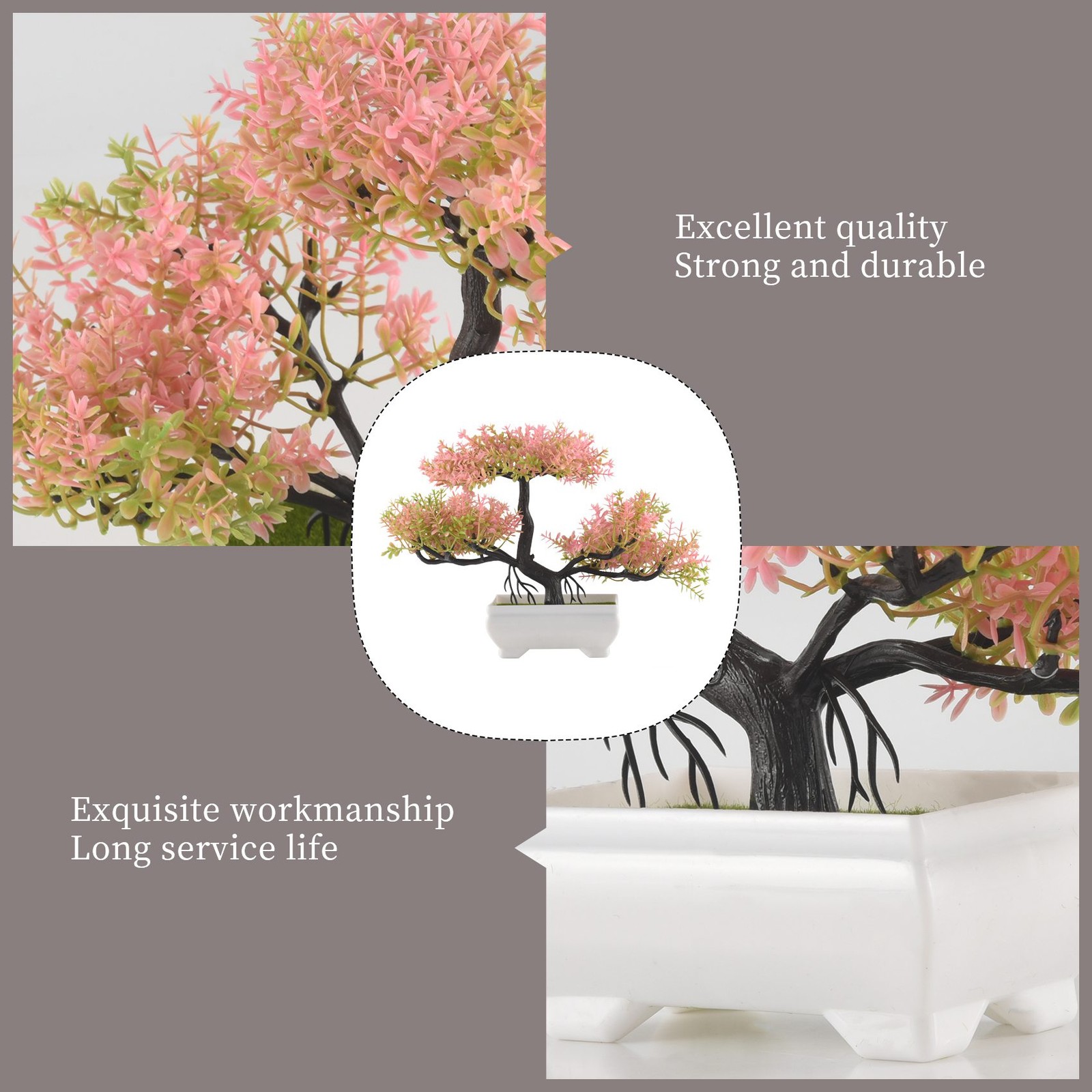 Artificial Plants Bonsai Small Tree Pot Fake Plant Flowers Potted Faux8285