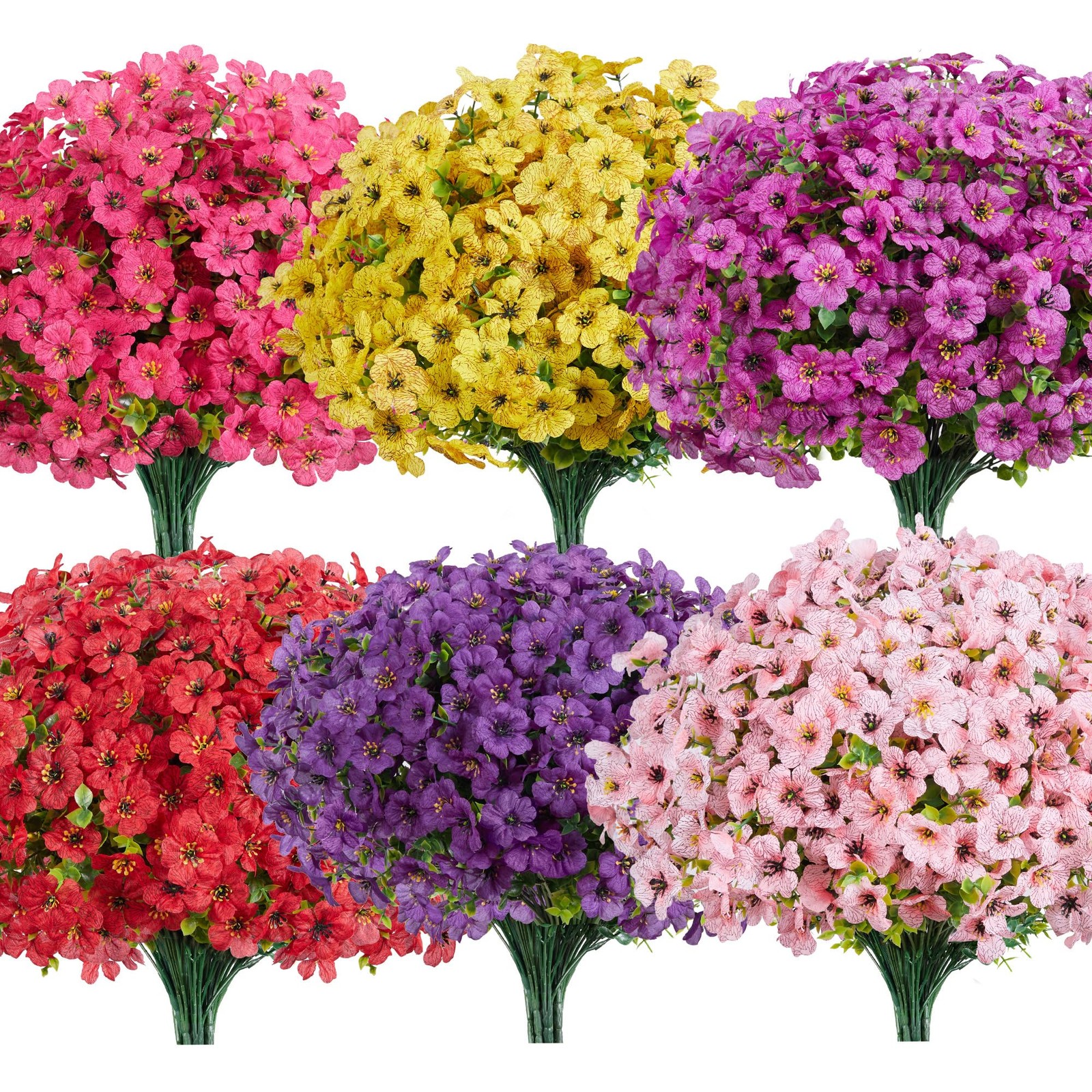 InnoGear Artificial Flowers for Outdoors, 24 Bundles UV Resistant Fake Silk F…