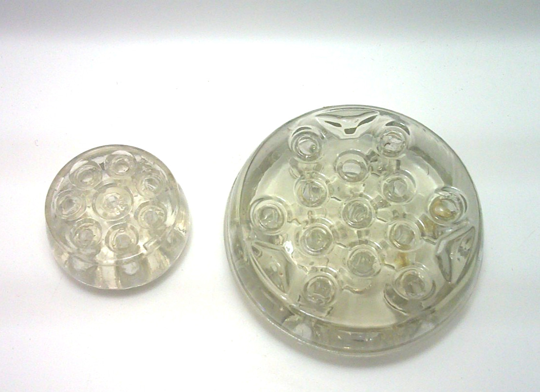 Flower Frogs Clear Glass Floral Organization Pieces Set of 2 Vintage