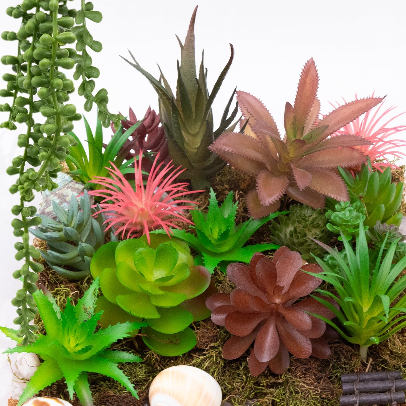 16 Pcs Artificial Succulents Plants Faux Plastic Succulents Assortment in Gre…