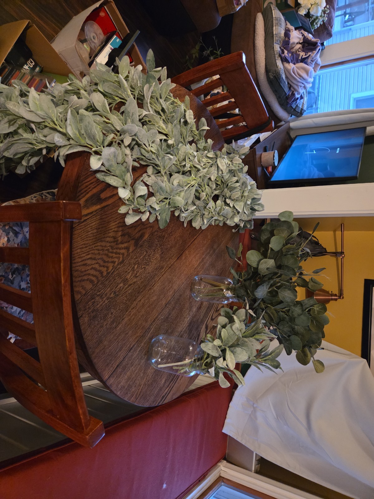 Lambs Ear And Eucalyptus Bunches And 6 Lambs Ear Garland.