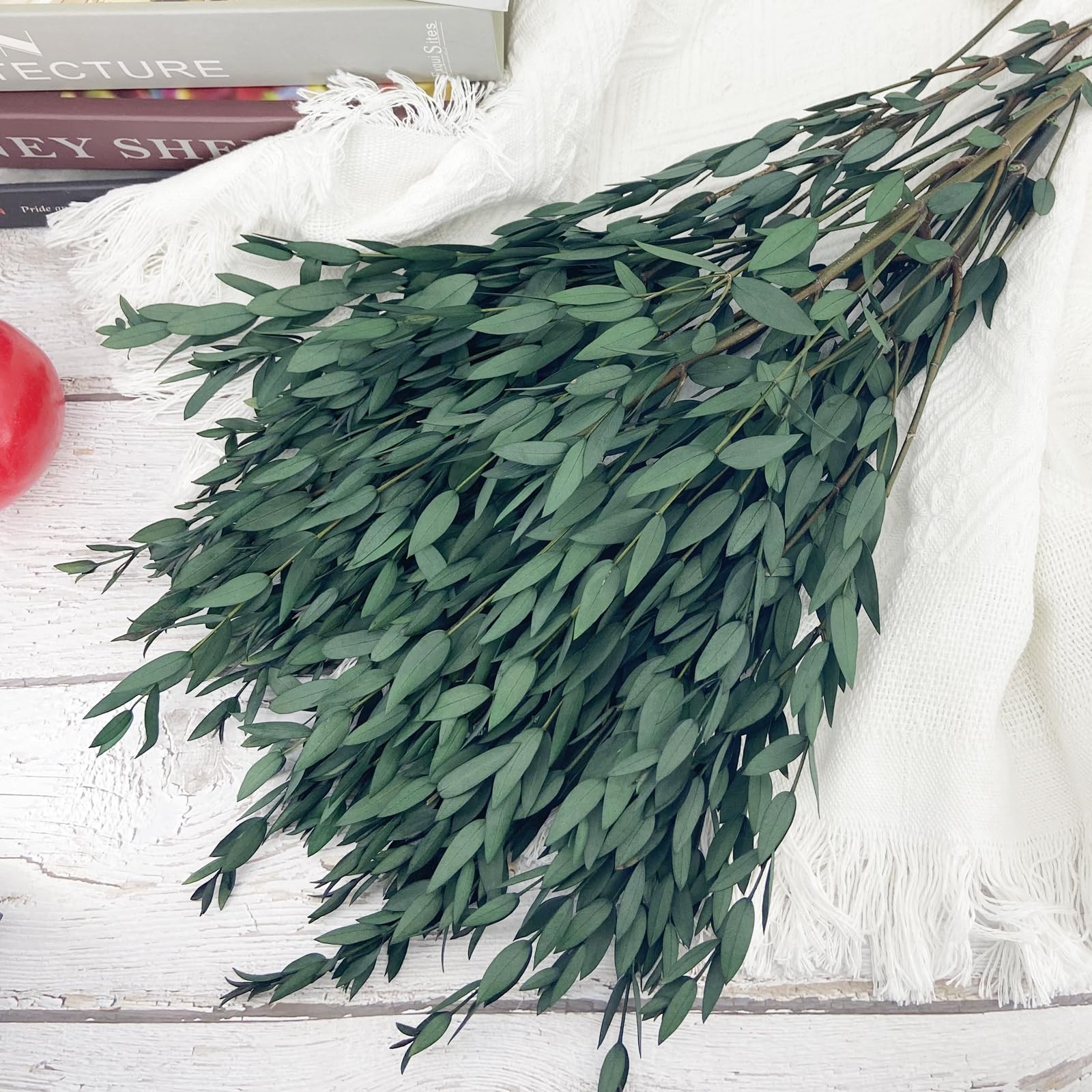 Preserved Dried Eucalyptus Greenery Stems, 20+ Pcs 16 inches Natural Long Las…