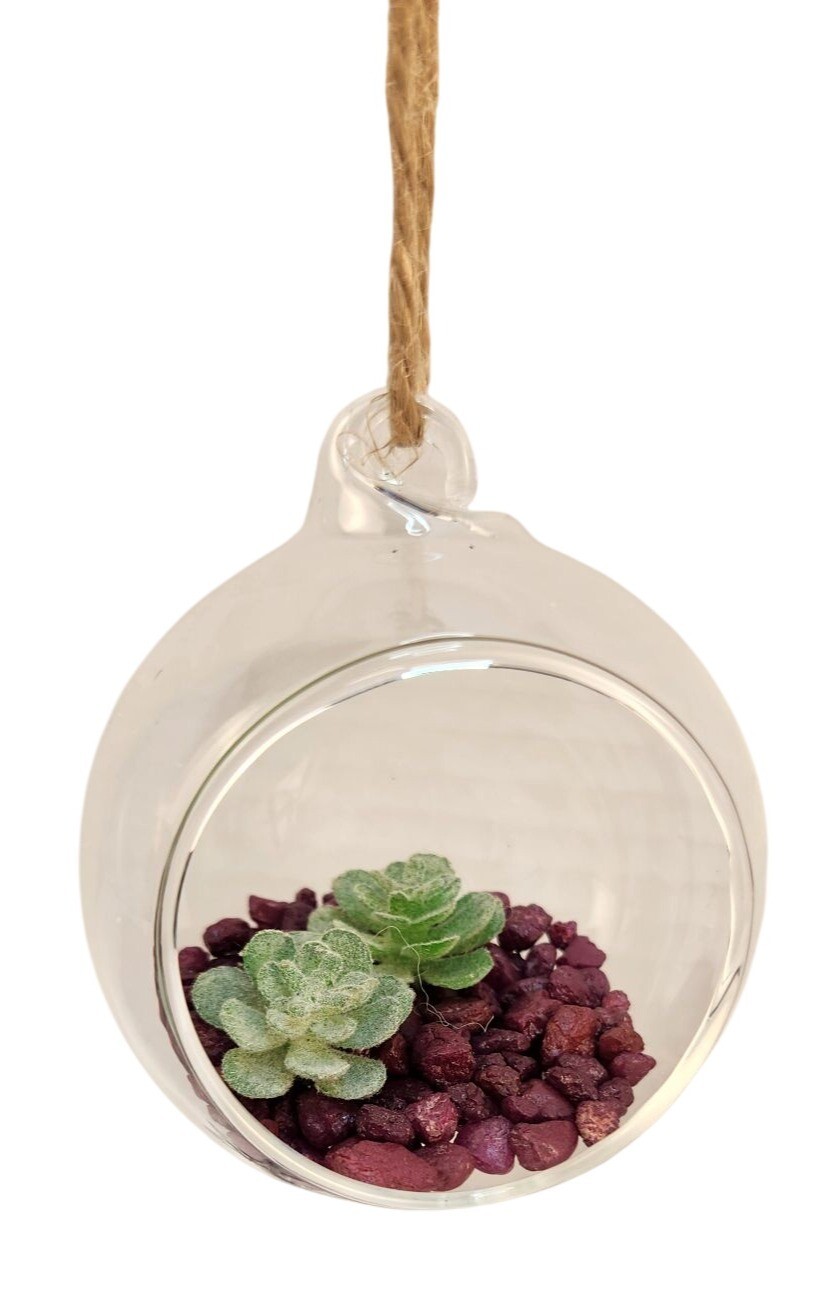 Clear Glass Hanging Ball, Orbs, Ornaments With Jute Twine For Decor Set Of 3