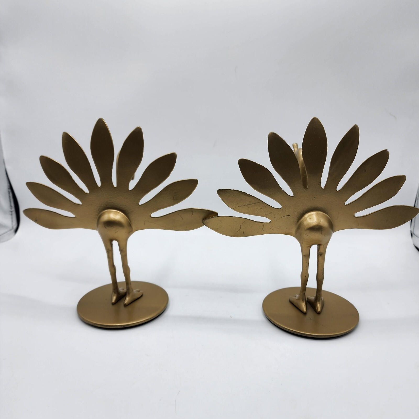 IKEA Markniva Decorative Brass Like Peacocks Figurines Lot of 2 Preowned.
