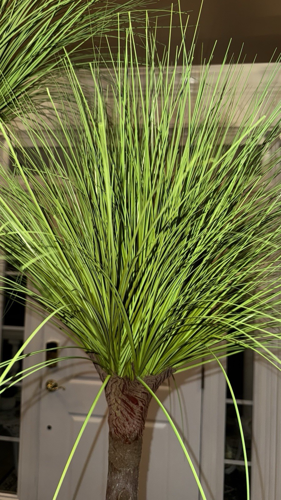 Artificial Great Palm Tree in Black Planter, Green Brown Houseplant Decor