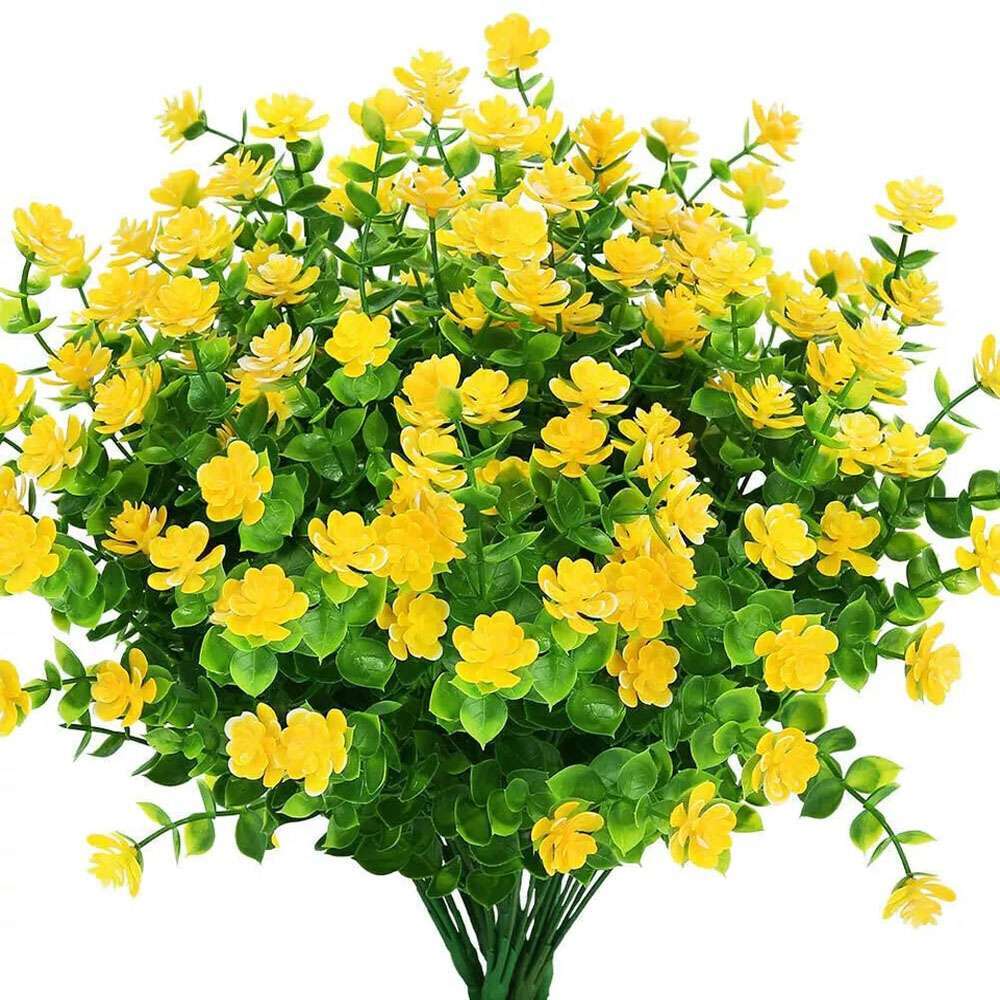 Artificial Flowers Fake Outdoor UV Resistant Boxwood Plants Shrubs Decor 6 Pack