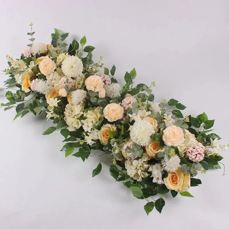 100Cm Luxury White Rose Floral Centerpiece for Wedding & Party Decor