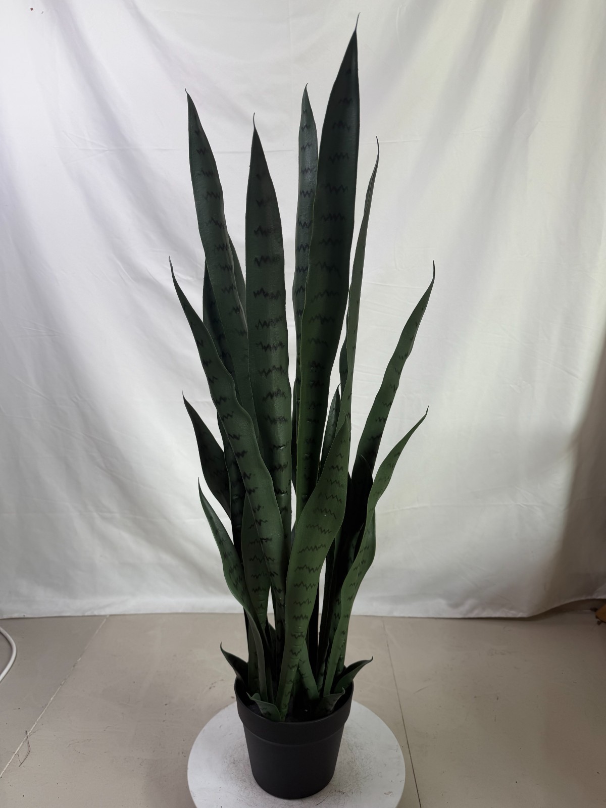 90cm Dark Tone Artificial Snake Plant with Tall Black Planter Realistic for Home