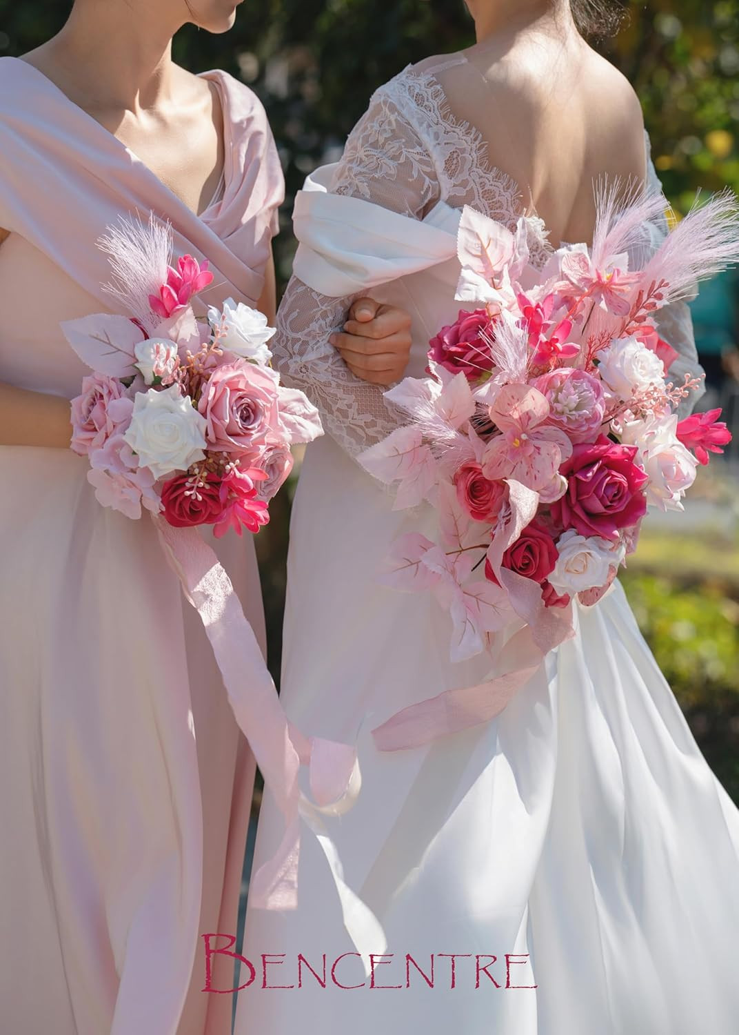 Hot Pink Artificial Wedding Flower Package for Rustic Vintage Ceremonies