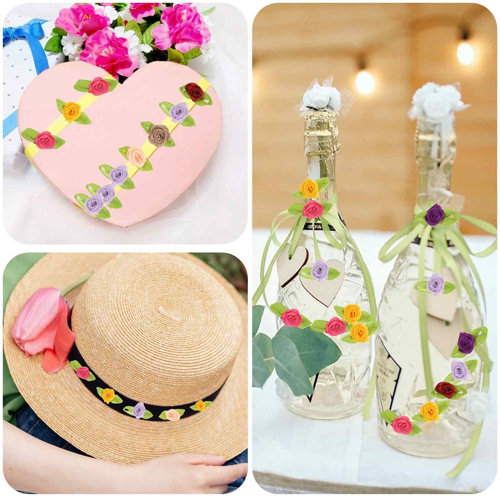 Mini Roses Craft Set – 100 Pcs Multicolor Satin Fabric Flowers for DIY Decor
