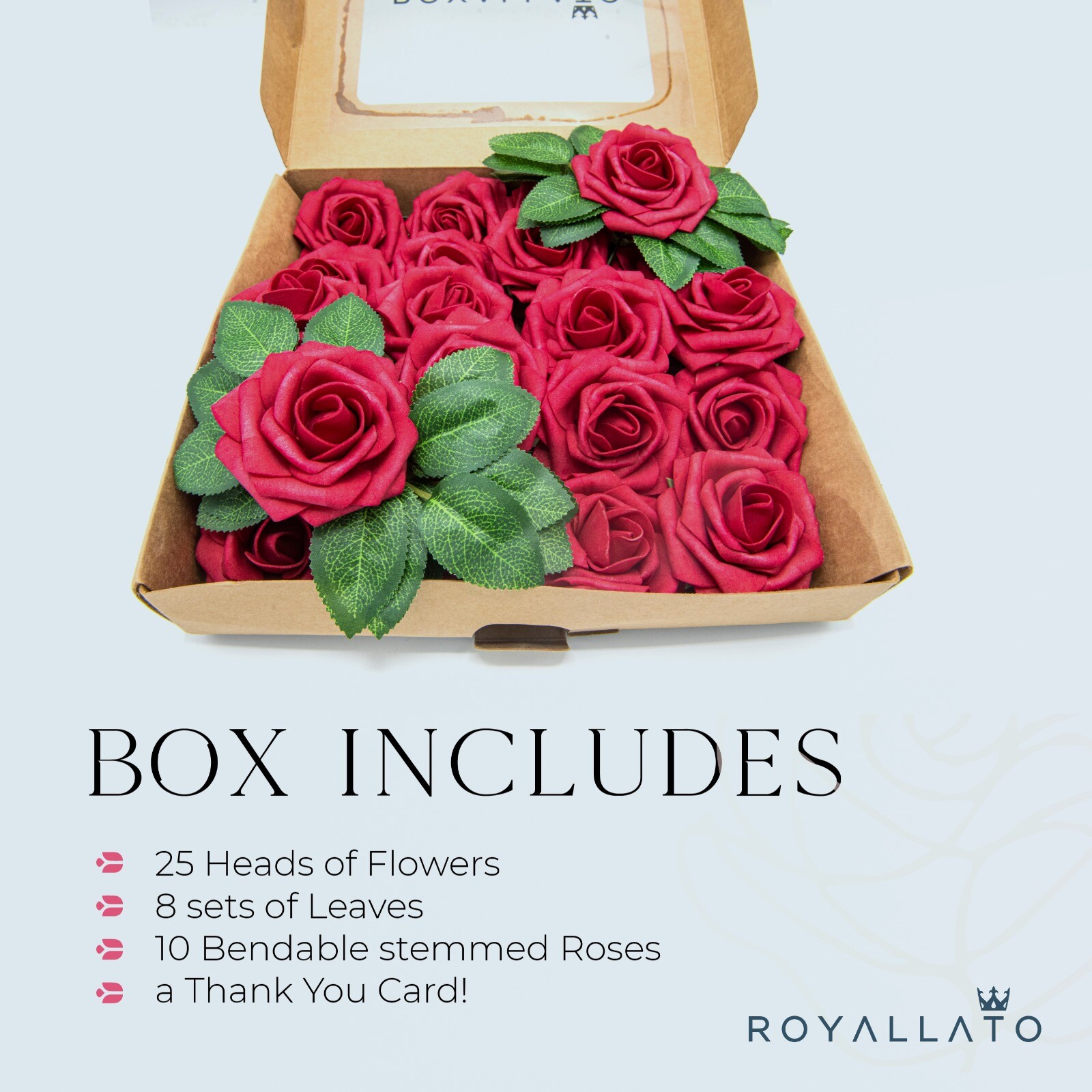 25 Artificial Flowers Rose Floral Bridal Wedding Bouquet Home Party Decoration