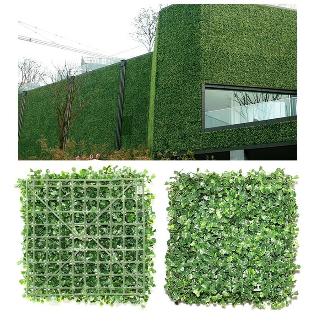 24PCS 10″x10″ Artificial Plants Mat Wall Hedge Decor Privacy Fence Panel Grass