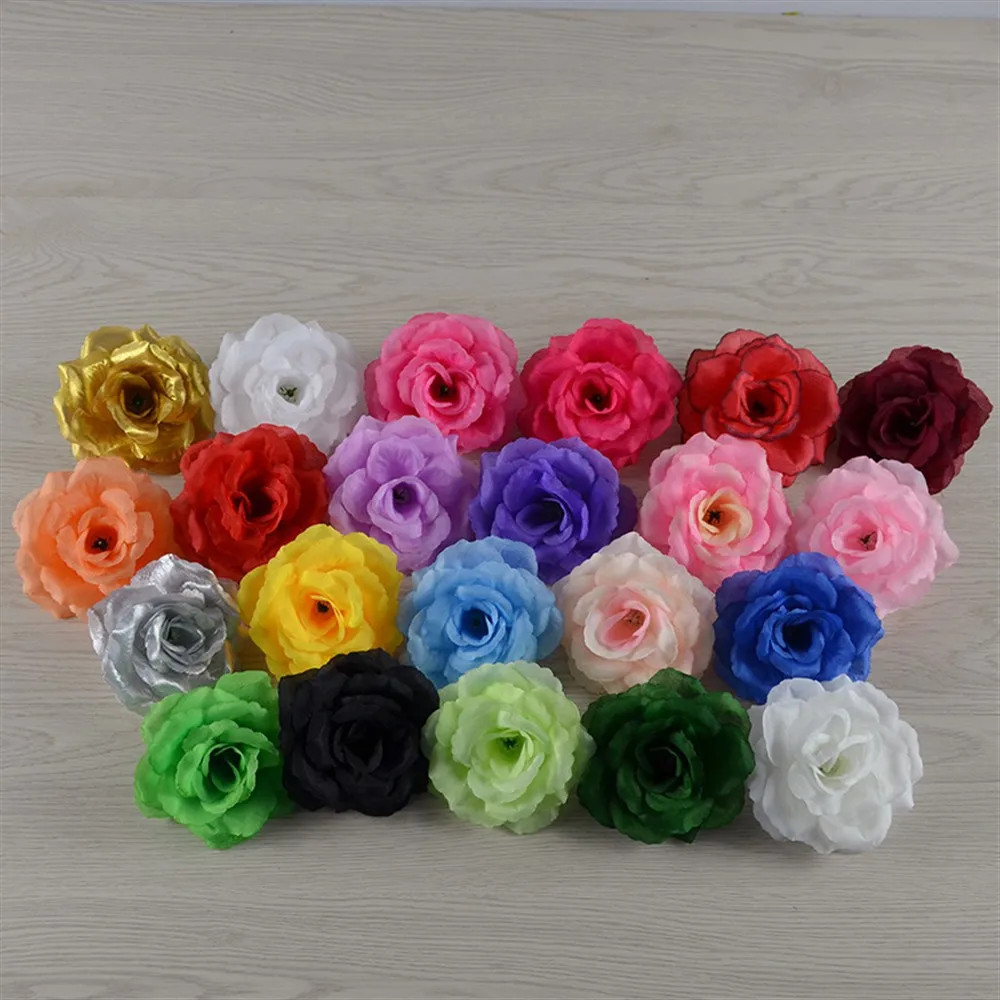 8CM Artificial Rose Silk Flower Heads for Wedding & Home Decor – 5-35 Pcs
