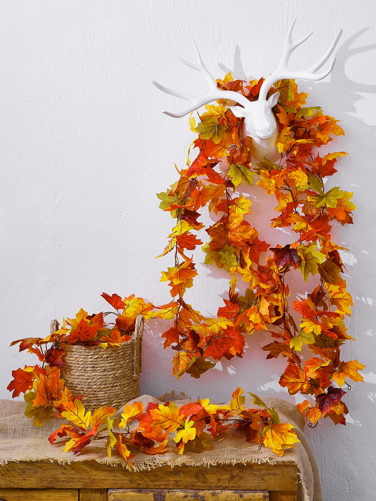 Thanksgiving Maple Leaf Vine Fall Garland Decoration – 6 ft/Christmas Decor
