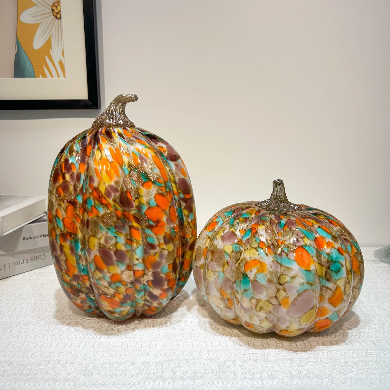 Modern glazed design light luxury pumpkin art ornament