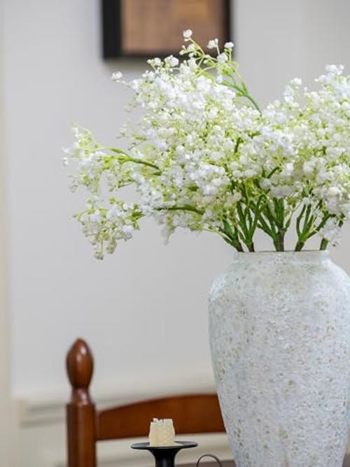 6PCS Green Baby’s Breath Stems, 24 Inches | Realistic Faux Gypsophila White