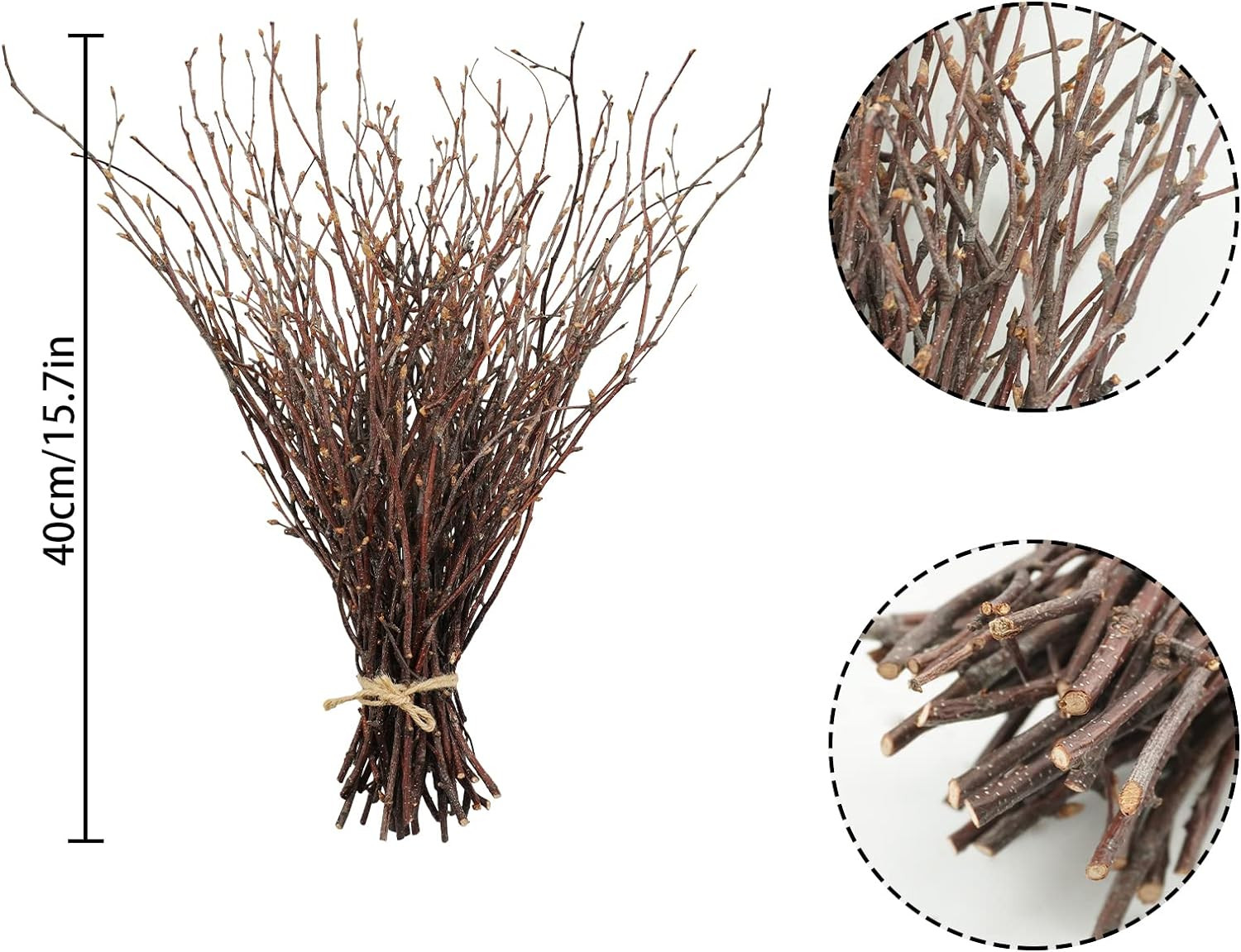 50 Pcs Birch Twigs 17″ Natural Dried Branches for DIY Crafts Wedding Home Decor