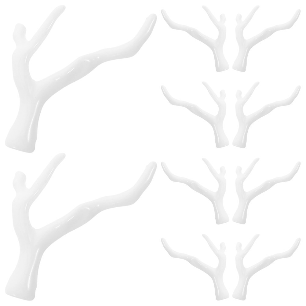 10Pcs Reusable Acrylic Coral Branches Lightweight DIY Hairpin Decor White