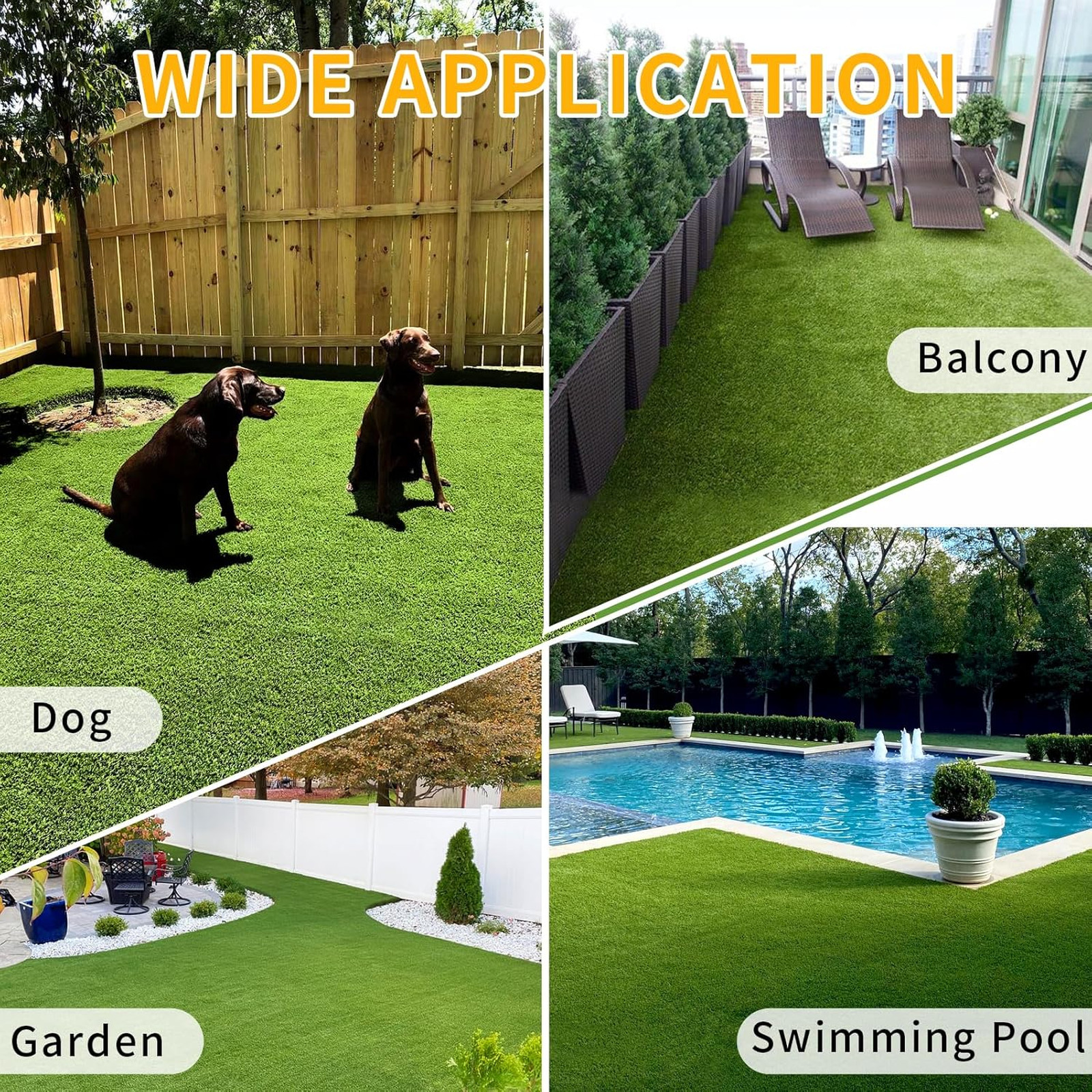 Artificial Grass for Dogs 4FTX10FT Synthetic Grass Mat 1.18″ Height Outdoor