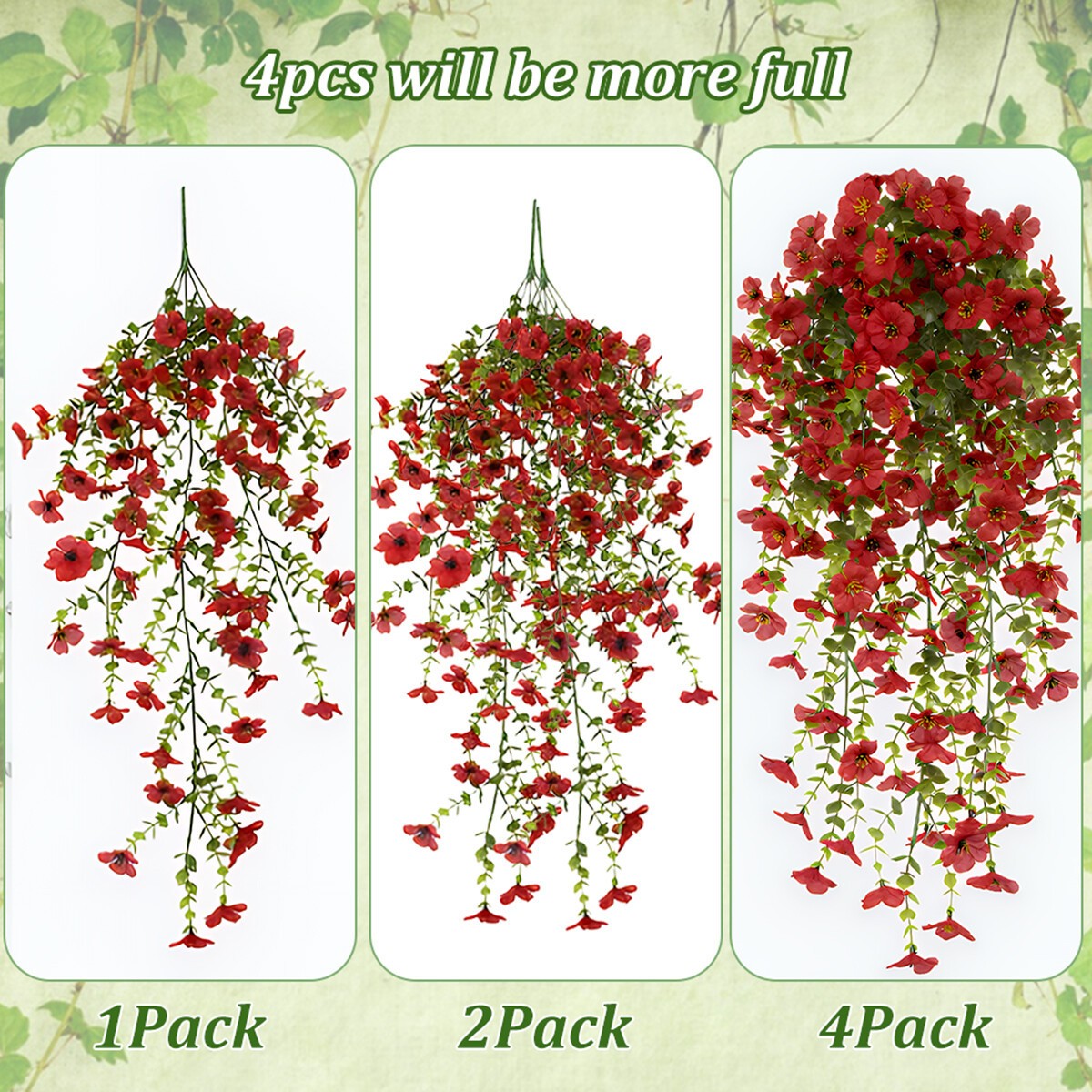 Artificial Flowers UV Resistant Fake Flower Plants Garden Wedding Hanging Decor