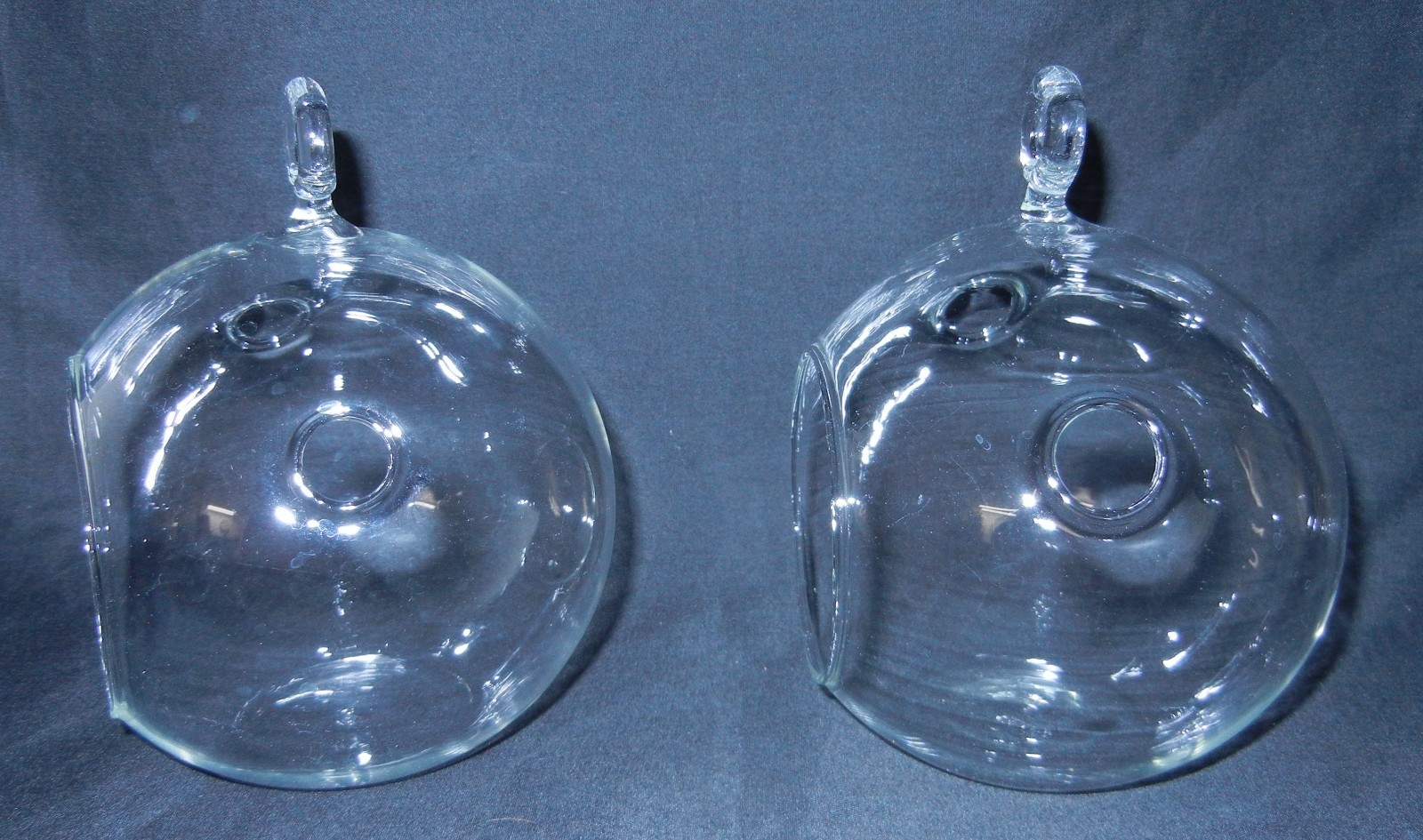 2 Clear Glass Hanging Plant Orb/Terrarium for Air Plants, Candles, Crafting