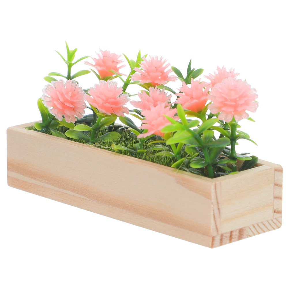 Miniature Flower Bed Simulation Floral Arrangement Box DIY Potted Planter for