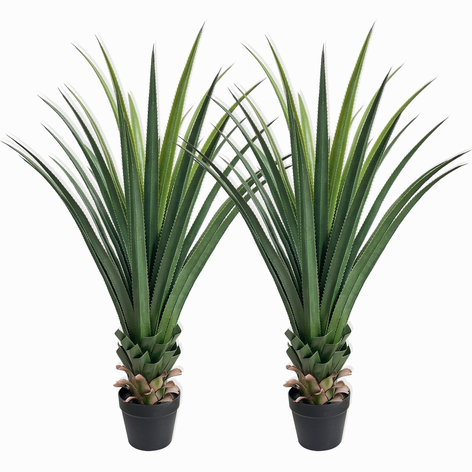 120 cm Large Faux Agave Ground Stake 2Pcs Artificial Plant for Garden Patio Home