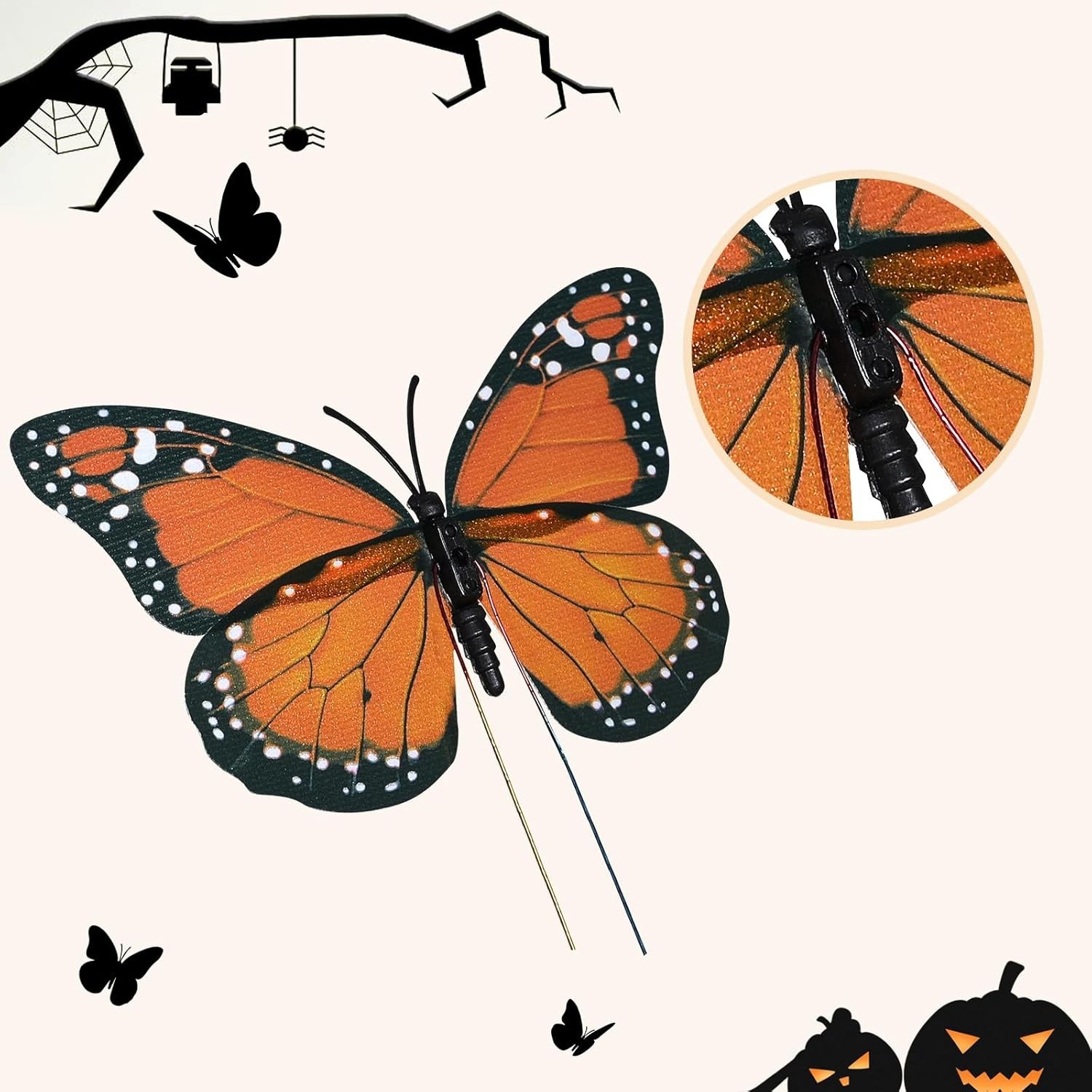 24 Pcs Monarch Butterfly Decorations 4 Size Artificial Monarch Feather Fake B…