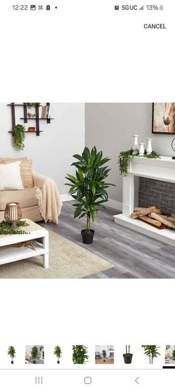 Natural 48″ Dracaena Silk Plant (Real Touch) Green