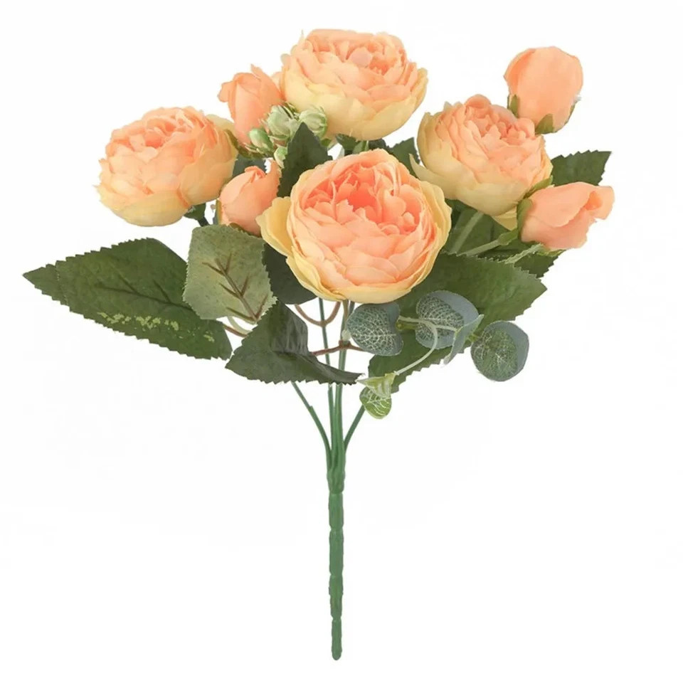 30CM Silk Peony Fake Roses Artificial Flowers Bridal Bouquet Home Wedding Decor
