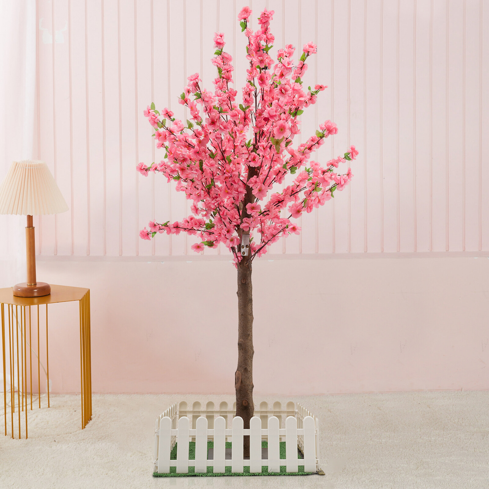 1.5M Pink Fake Sakura Flower Artificial Cherry Blossom Tree W/ Square Base New