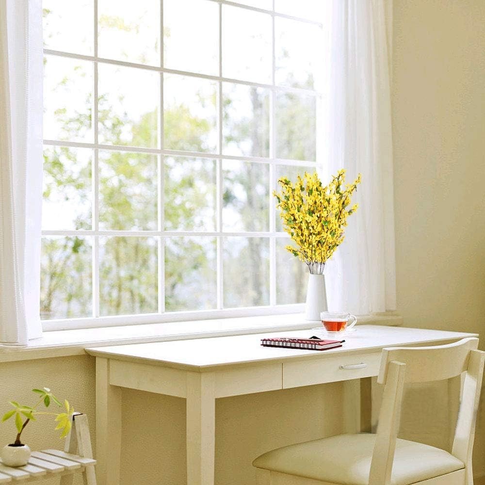 Silk Yellow Faux Flowers 6 Pcs 25.5 Inch Perfect for Bouquets and Arrangements
